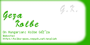 geza kolbe business card